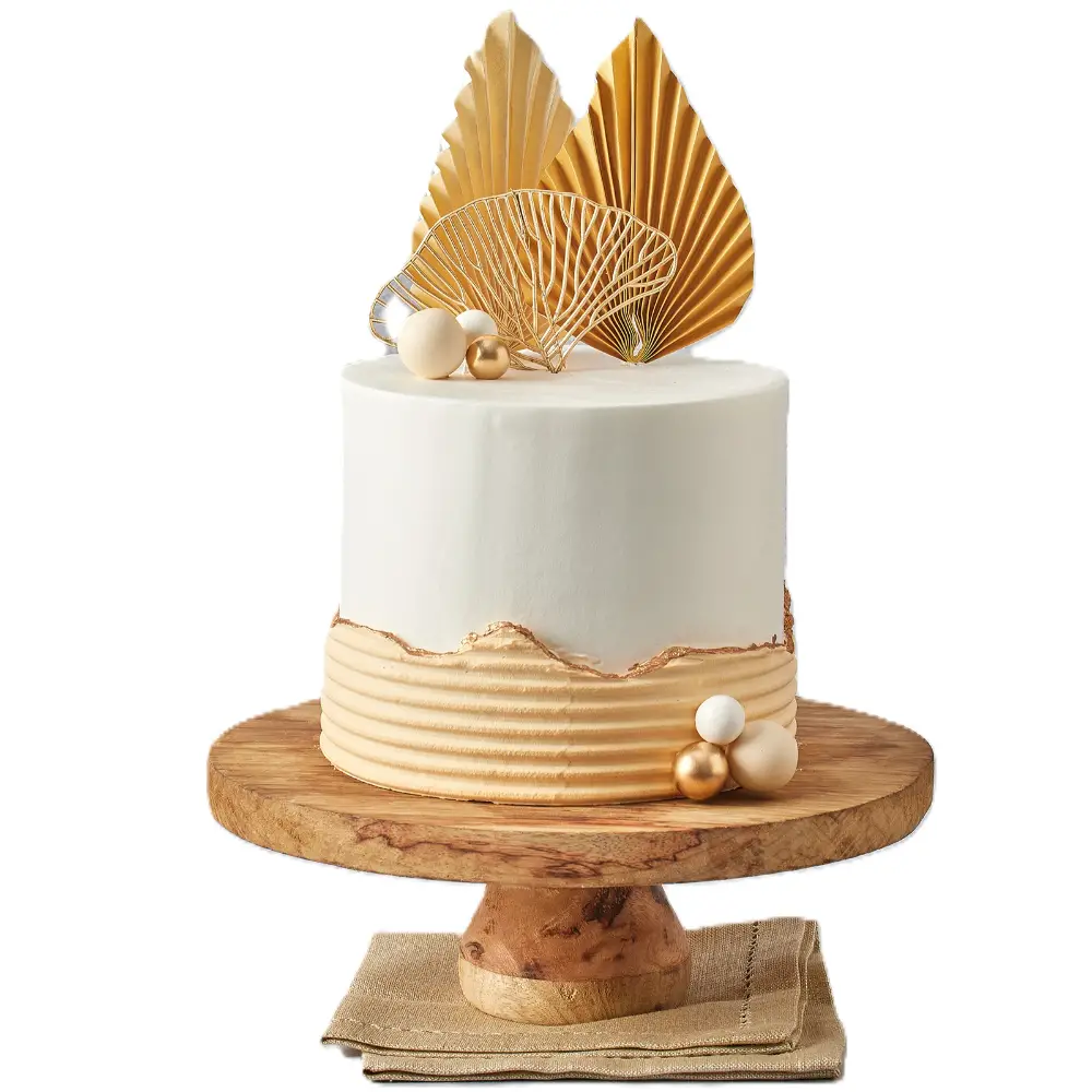 Gold Embellished Cream Cake